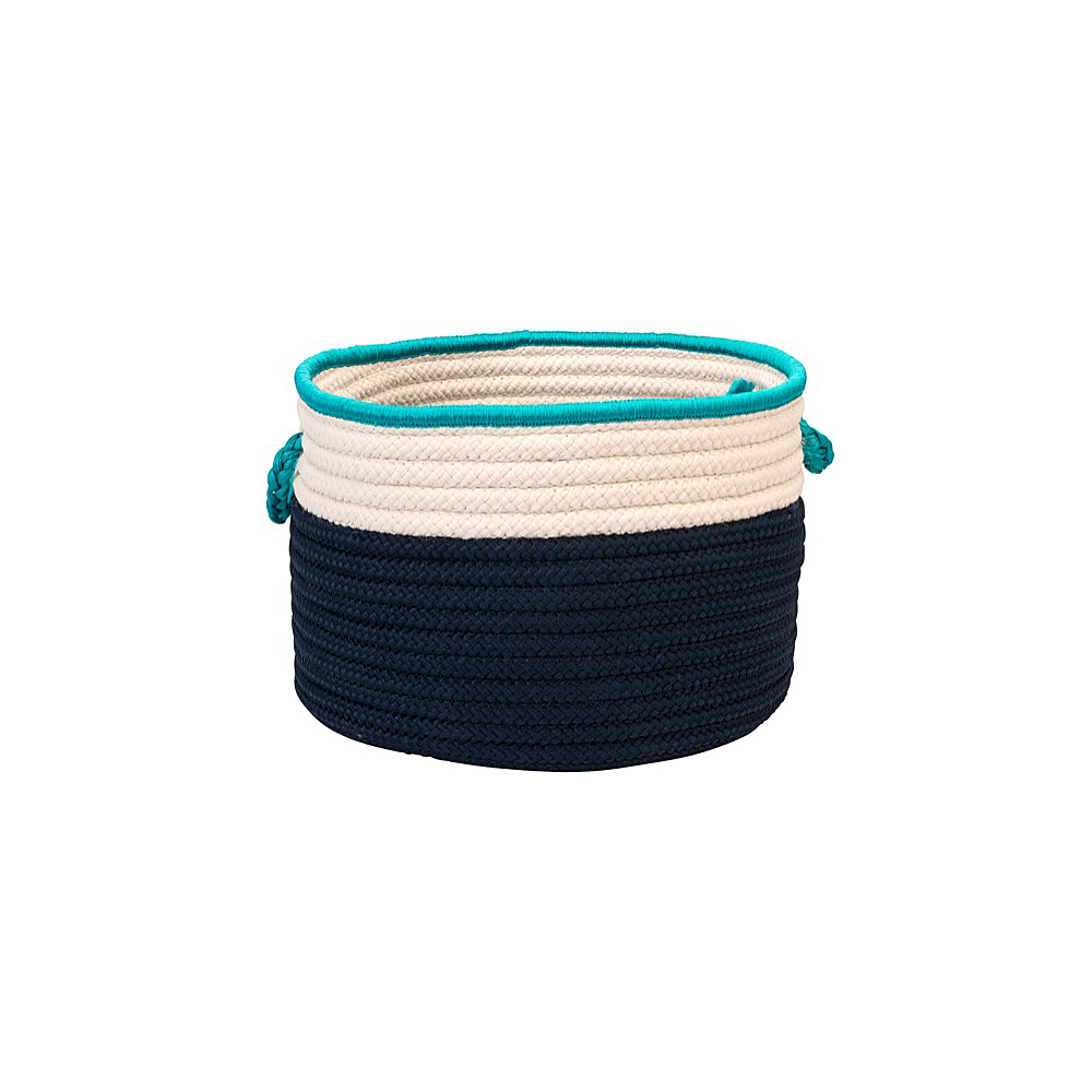 Colonial Mills Basket In The Band Storage Bins Navy & Turquoise Round Colonial Mills Basket In The Band Storage Bins Navy & Turquoise Round