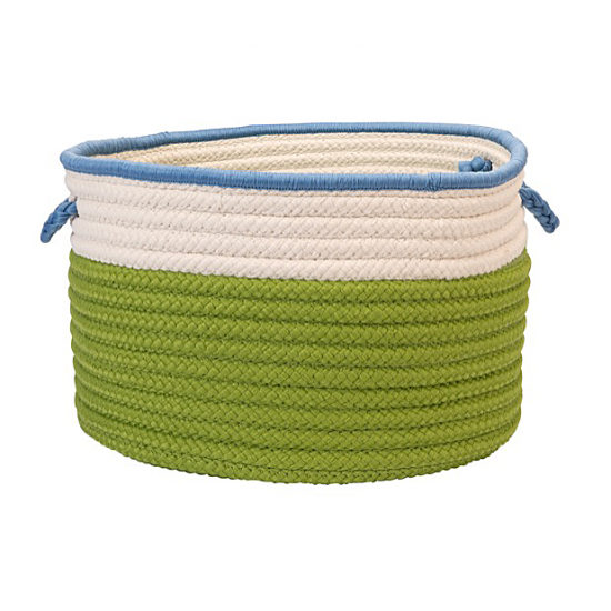 Colonial Mills Basket In The Band Storage Bins Bright Green & Bright Blue Round