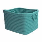 Colonial Mills Basket Modern Farmhouse Braided Mudroom Aqua Rectangle