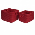 Colonial Mills Basket Modern Farmhouse Braided Mudroom Deep Red Rectangle