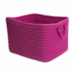 Colonial Mills Basket Modern Farmhouse Braided Mudroom Bright Pink Rectangle