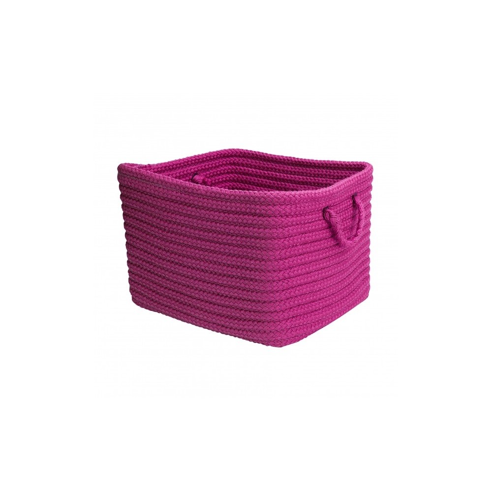 Colonial Mills Basket Modern Farmhouse Braided Mudroom Bright Pink Rectangle