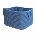 Colonial Mills Basket Modern Farmhouse Braided Mudroom Dusk Blue Rectangle