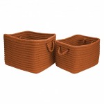 Colonial Mills Basket Modern Farmhouse Braided Mudroom Orange Rectangle