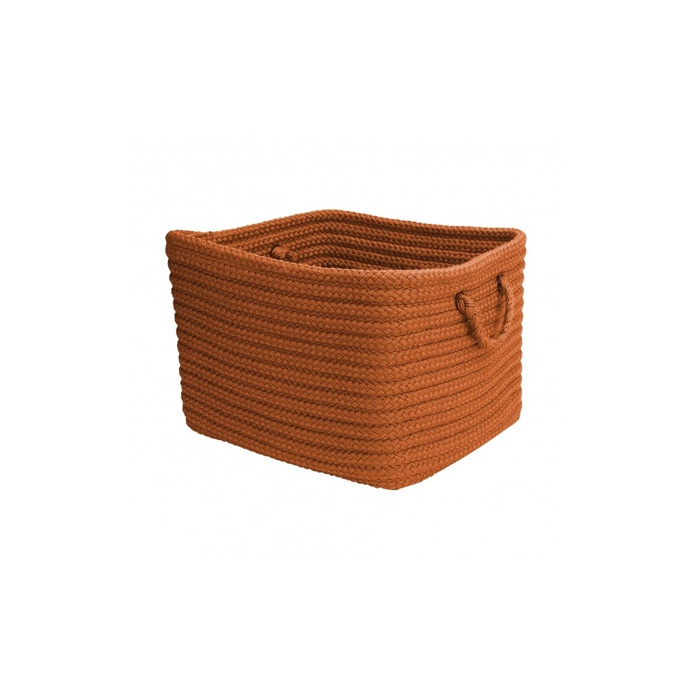 Colonial Mills Basket Modern Farmhouse Braided Mudroom Orange Rectangle