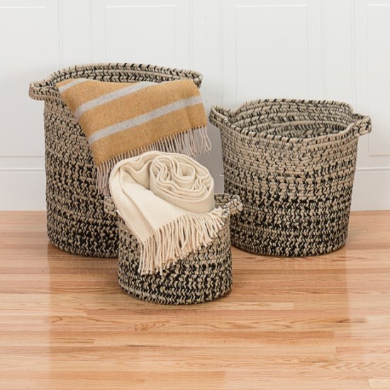 Colonial Mills Basket Monet Ombre Sand & Black Round