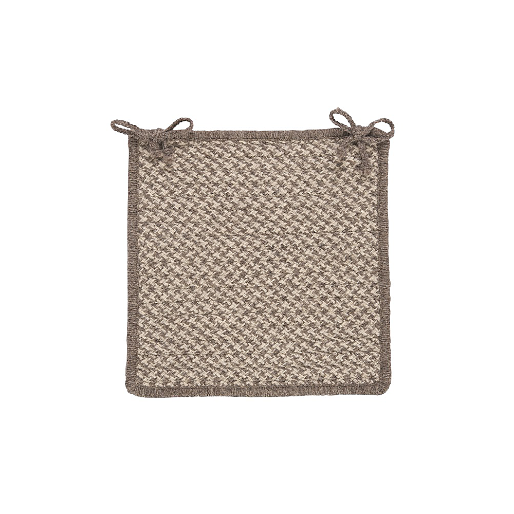 Colonial Mills Chair Pad Natural Wool Houndstooth Latte Chair Pad