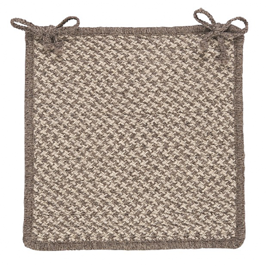 Colonial Mills Chair Pad Natural Wool Houndstooth Latte Chair Pad