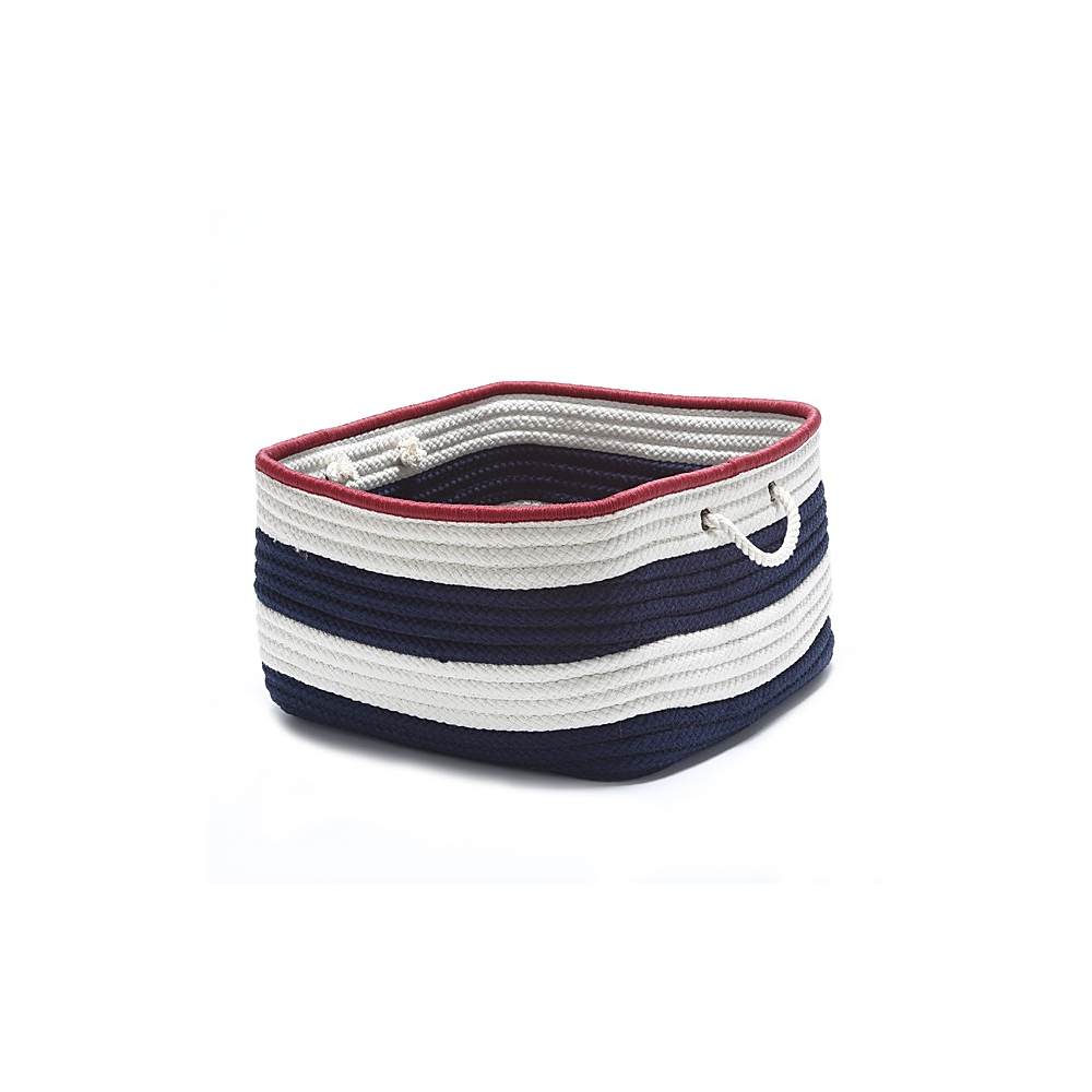 Colonial Mills Basket Nautical Stripe Basket Navy & Red Square Colonial Mills Basket Nautical Stripe Basket Navy & Red Square
