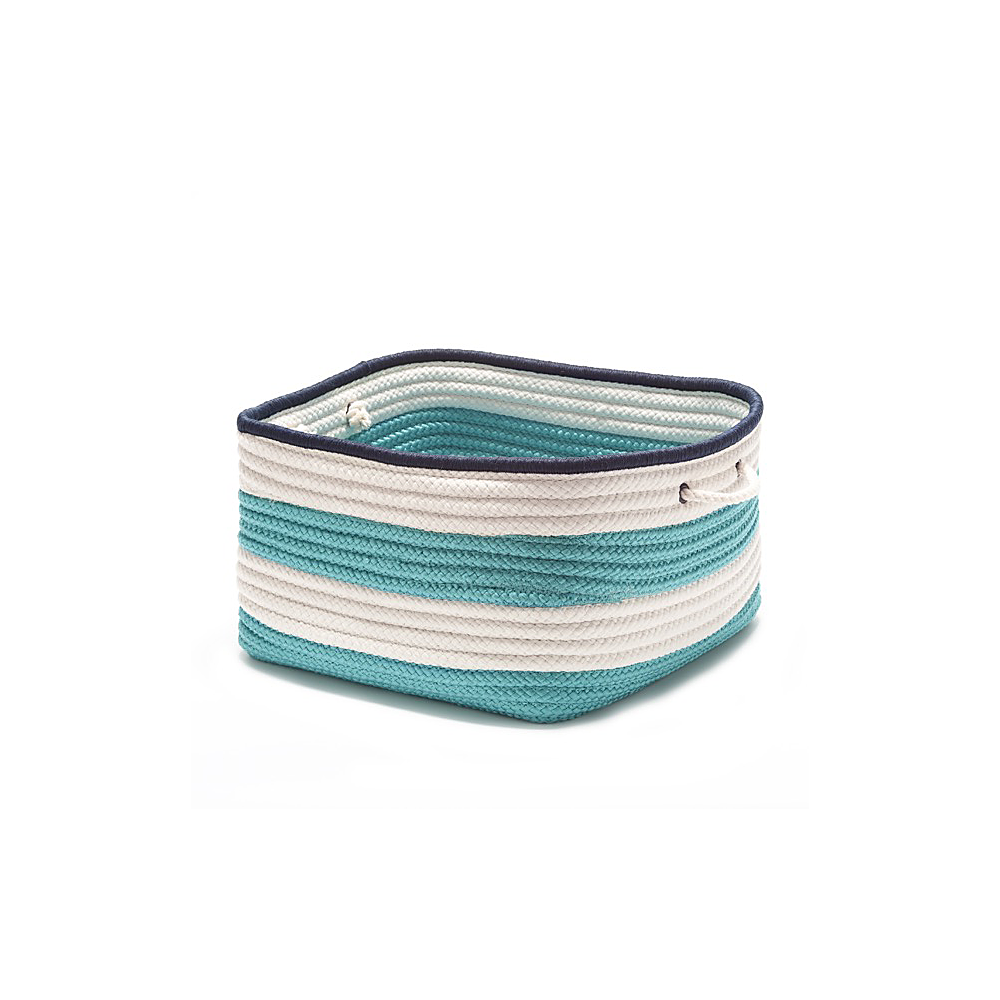 Colonial Mills Basket Nautical Stripe Basket Turquoise & Navy Square