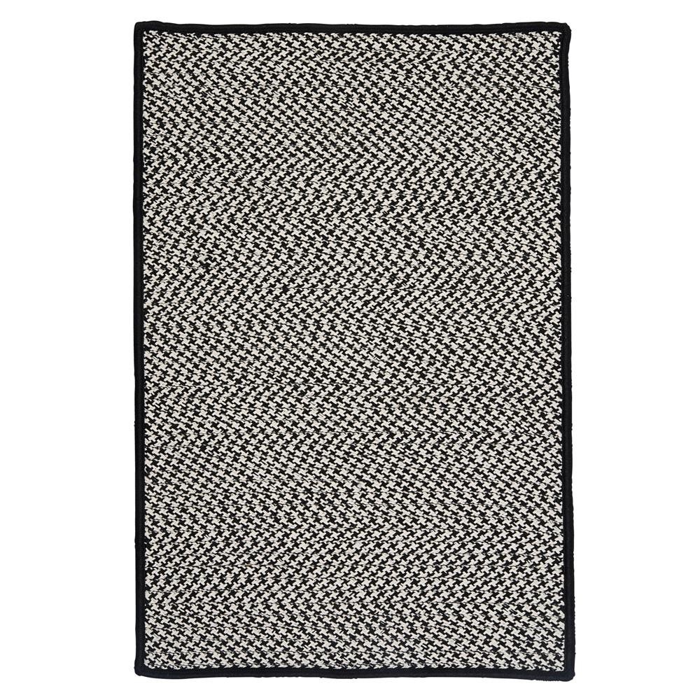 Colonial Mills Rug Outdoor Houndstooth Tweed Black Runner (Rectangle)