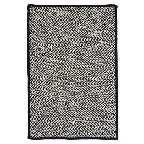 Colonial Mills Rug Outdoor Houndstooth Tweed Black Runner (Rectangle)