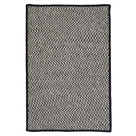 Colonial Mills Rug Outdoor Houndstooth Tweed Black Rectangle