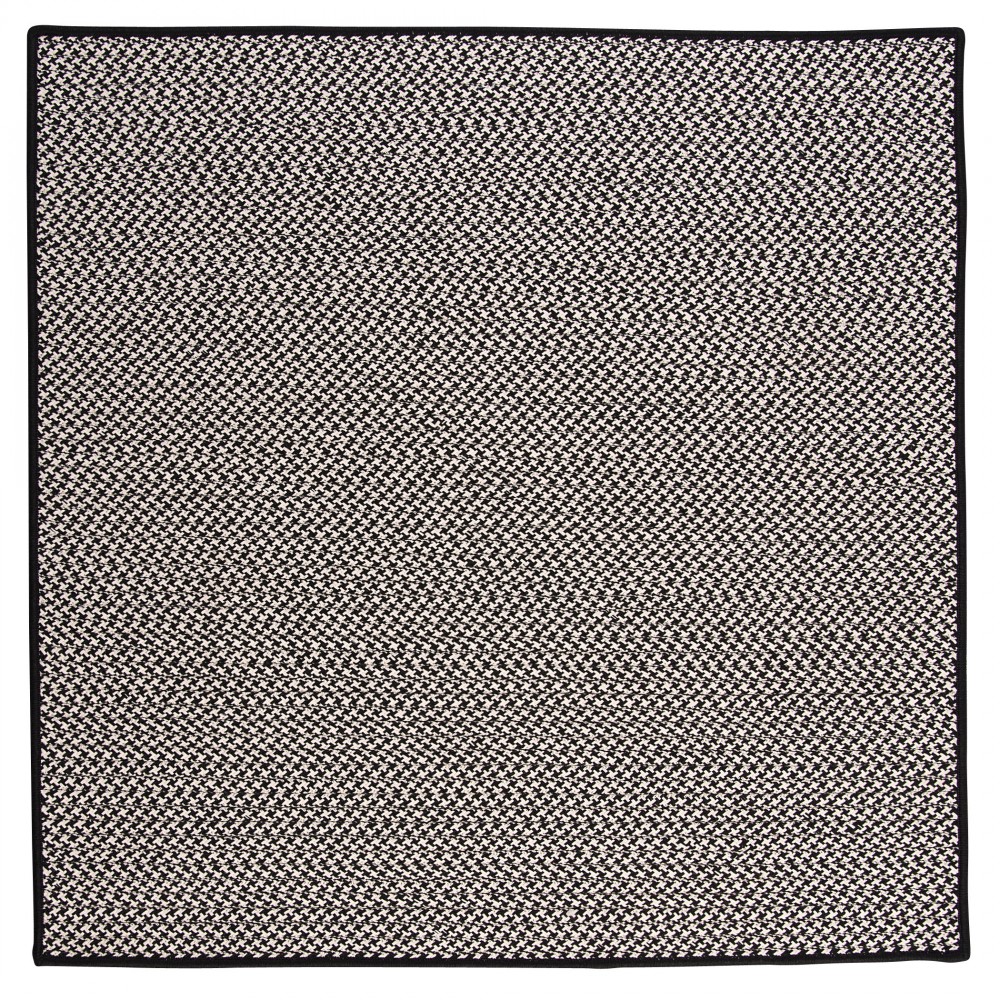 Colonial Mills Rug Outdoor Houndstooth Tweed Black Square