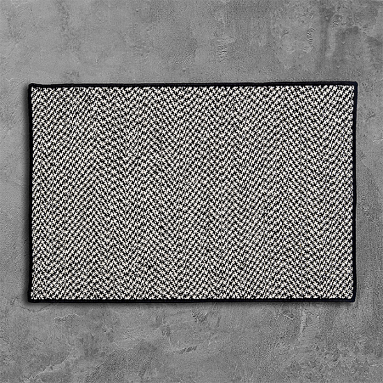 Colonial Mills Rug Outdoor Houndstooth Tweed Black Rectangle