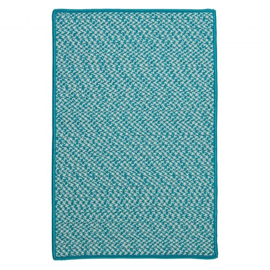 Colonial Mills Rug Outdoor Houndstooth Tweed Turquoise Runner (Rectangle)
