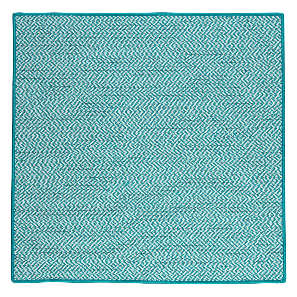 Colonial Mills Rug Outdoor Houndstooth Tweed Turquoise Square