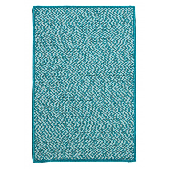 Colonial Mills Rug Outdoor Houndstooth Tweed Turquoise Rectangle