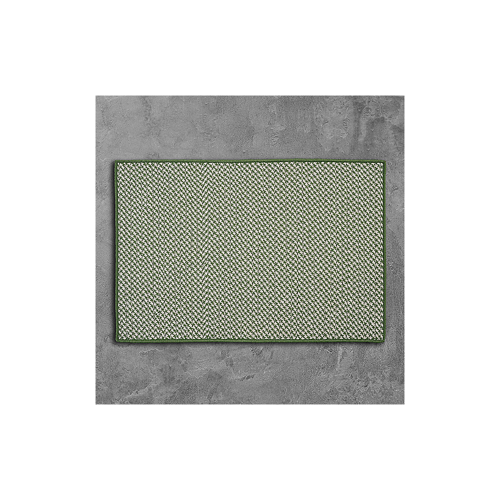 Colonial Mills Rug Outdoor Houndstooth Tweed Leaf Green Runner (Rectangle)