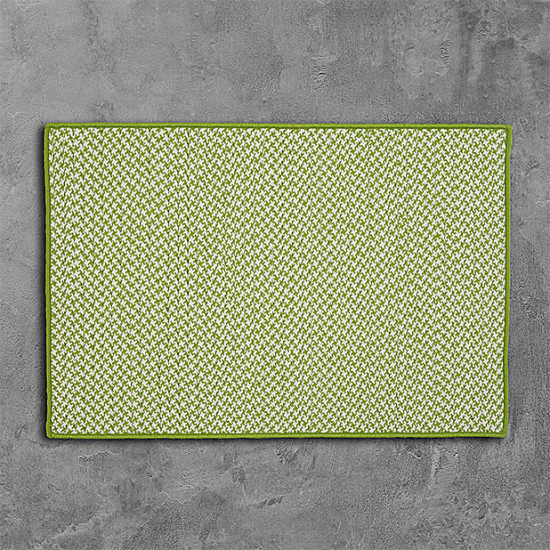 Colonial Mills Rug Outdoor Houndstooth Tweed Lime Runner (Rectangle)