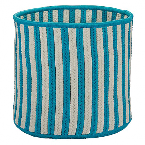 Colonial Mills Basket Baja Stripe Basket Teal Round