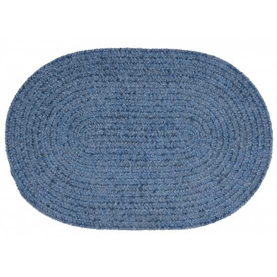 Colonial Mills Rug Barefoot Chenille Bath Rug Blue Oval