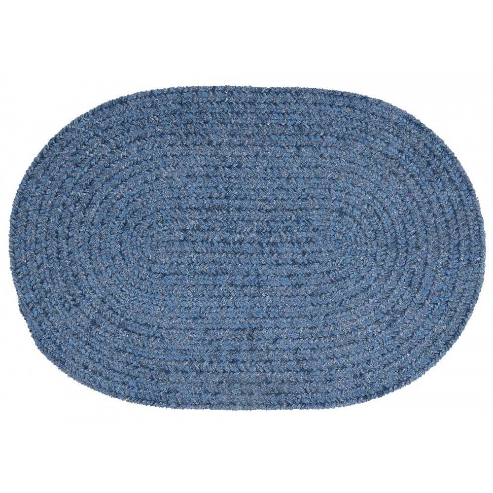 Colonial Mills Rug Barefoot Chenille Bath Rug Blue Oval