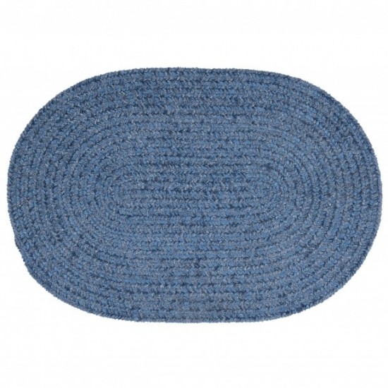 Colonial Mills Rug Barefoot Chenille Bath Rug Blue Oval