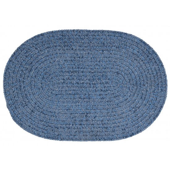 Colonial Mills Rug Barefoot Chenille Bath Rug Blue Oval