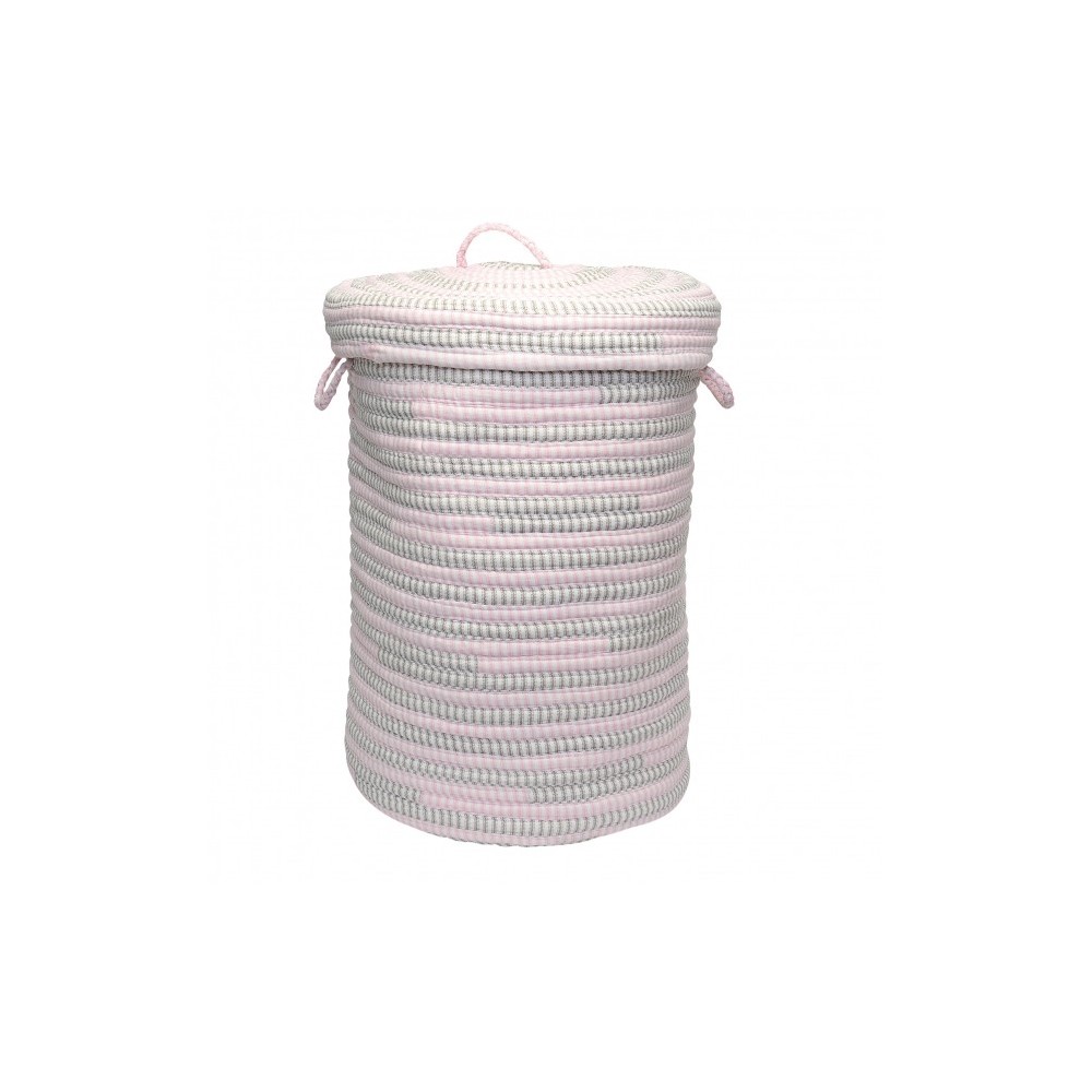 Colonial Mills Hamper Bella Nursery Pink Grey Round