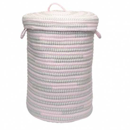 Colonial Mills Hamper Bella Nursery Pink Grey Round