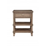 Potter 1 Drawer Nightstand w/2 Shelves, French Truffle