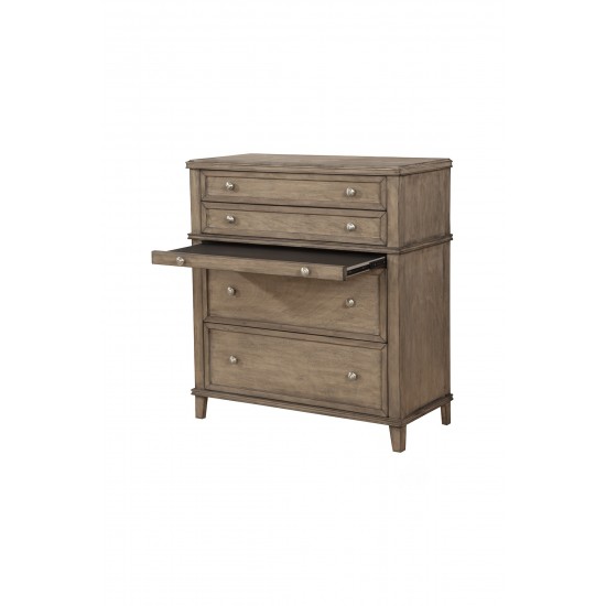 Potter 4 Drawer Multifunction Chest w/Pull Out Tray, French Truffle