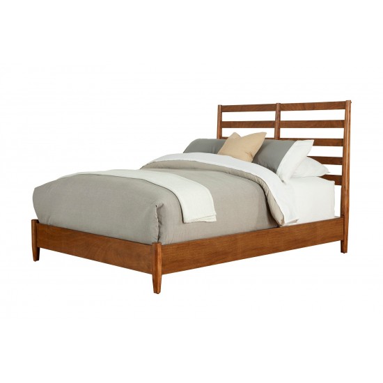 Flynn Retro California King Bed w/Slat Back Headboard, Acorn