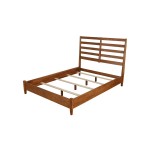 Flynn Retro Standard King Bed w/Slat Back Headboard, Acorn