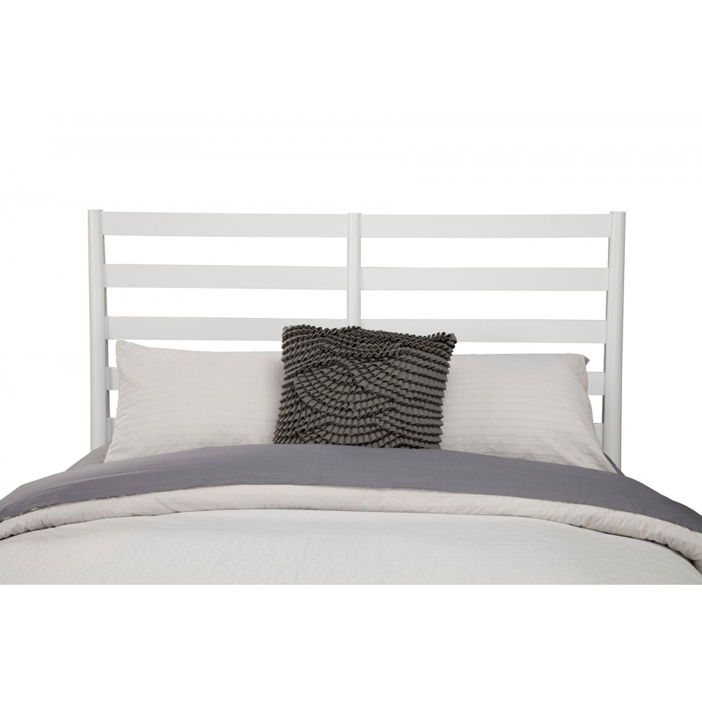 Flynn Retro California King Bed w/Slat Back Headboard, White