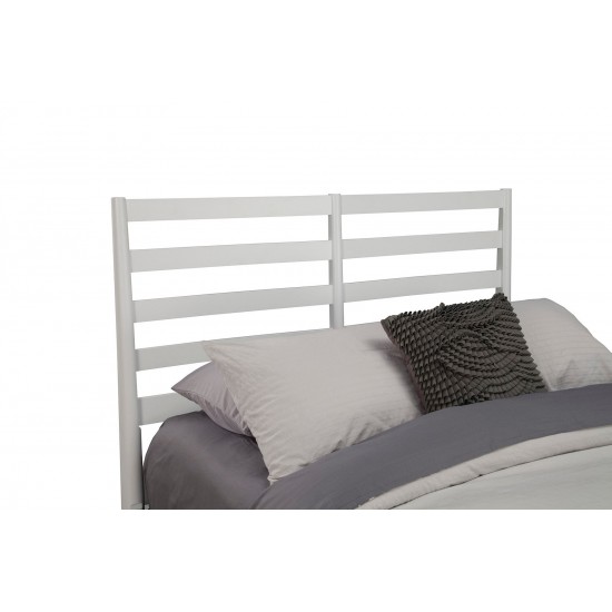 Flynn Retro California King Bed w/Slat Back Headboard, White