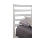 Flynn Retro California King Bed w/Slat Back Headboard, White