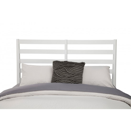 Flynn Retro Full Bed w/Slat Back Headboard, White