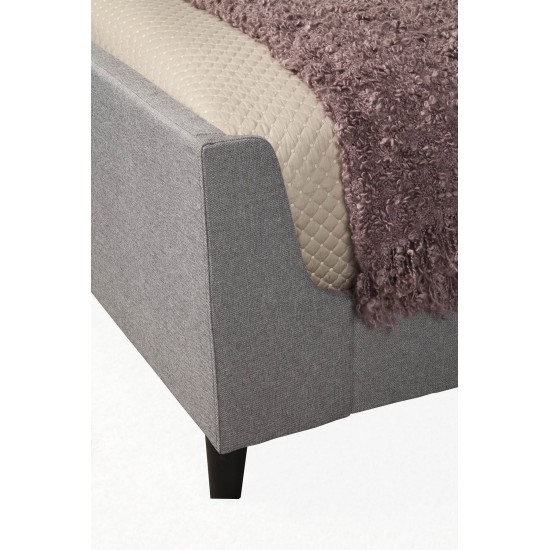 Amber California King Upholstered Bed, Grey Linen