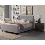 Amber California King Upholstered Bed, Grey Linen