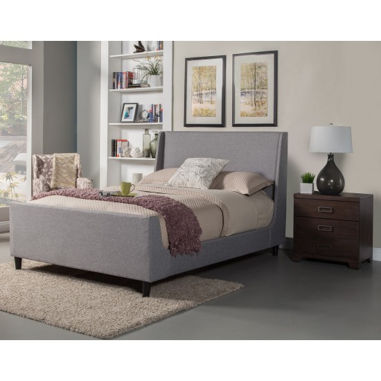 Amber Queen Upholstered Bed, Grey Linen