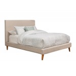 Britney Standard King Upholstered Platform Bed, Light Grey Linen