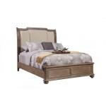 Melbourne Queen Sleigh Bed w/Upholstered Headboard, French Truffle