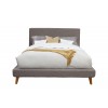 Britney California King Upholstered Platform Bed, Dark Grey