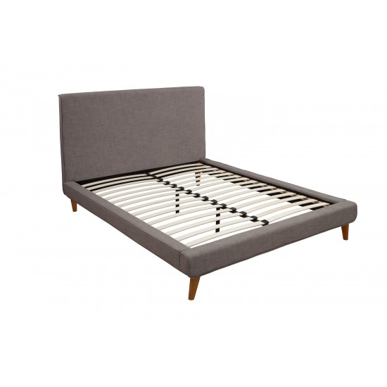 Britney Standard King Upholstered Platform Bed, Dark Grey