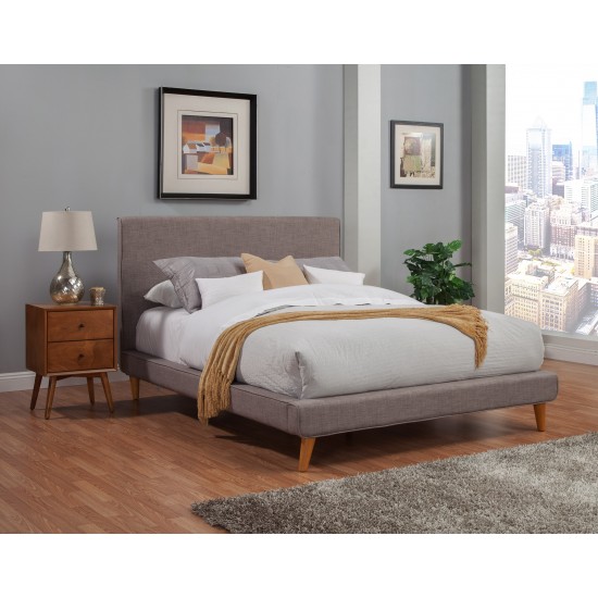 Britney Standard King Upholstered Platform Bed, Dark Grey