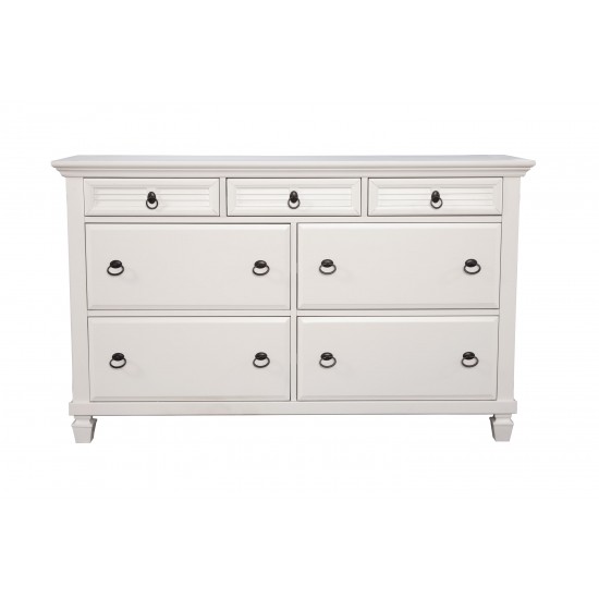 Winchester 7 Drawer Dresser, White