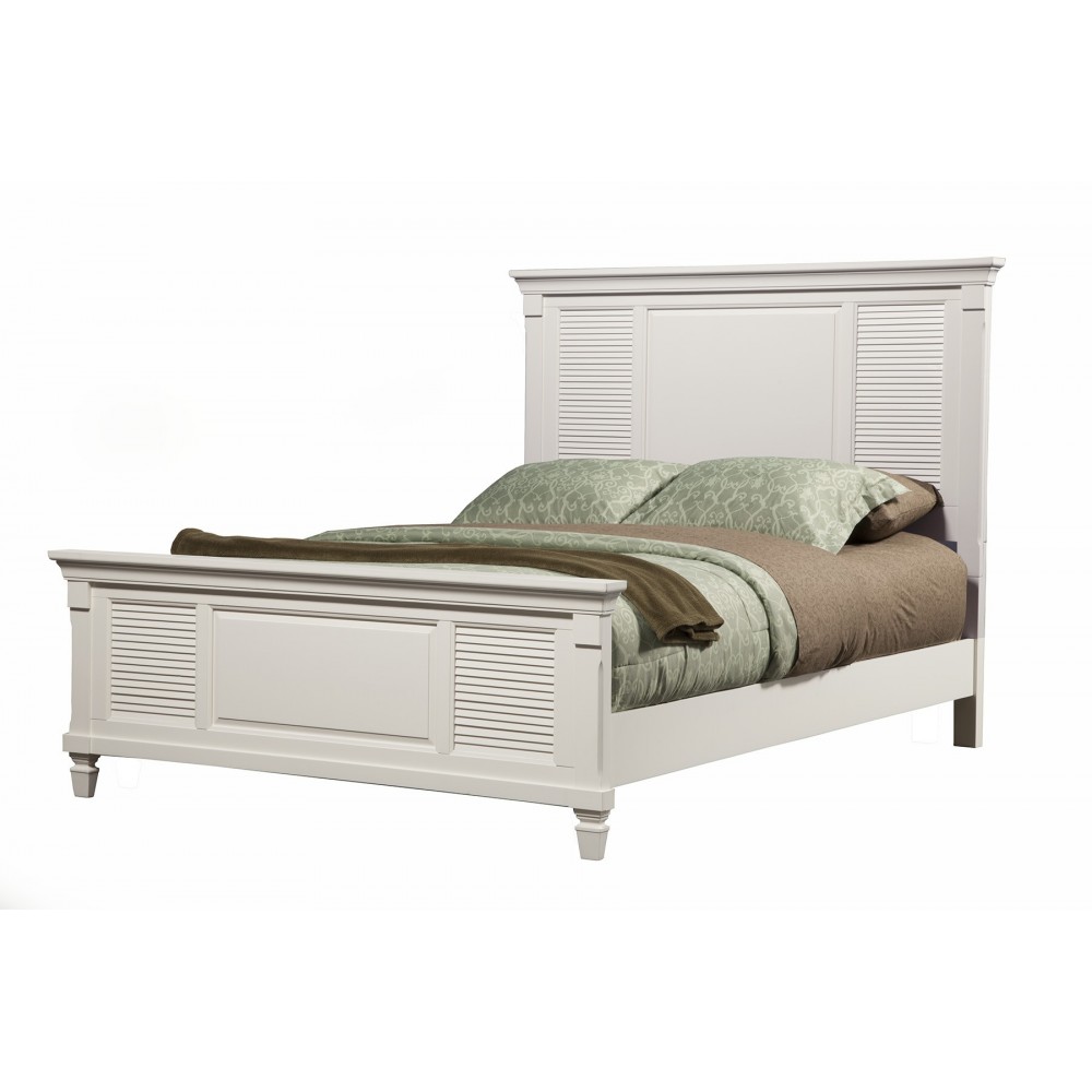 Winchester Eastern King Shutter Panel Bed, White Winchester Eastern King Shutter Panel Bed, White