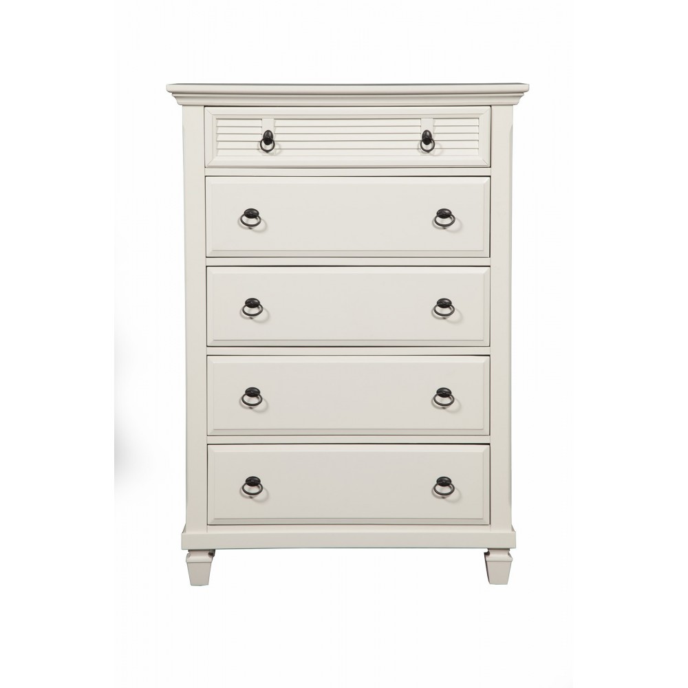 Winchester 5 Drawer Chest, White